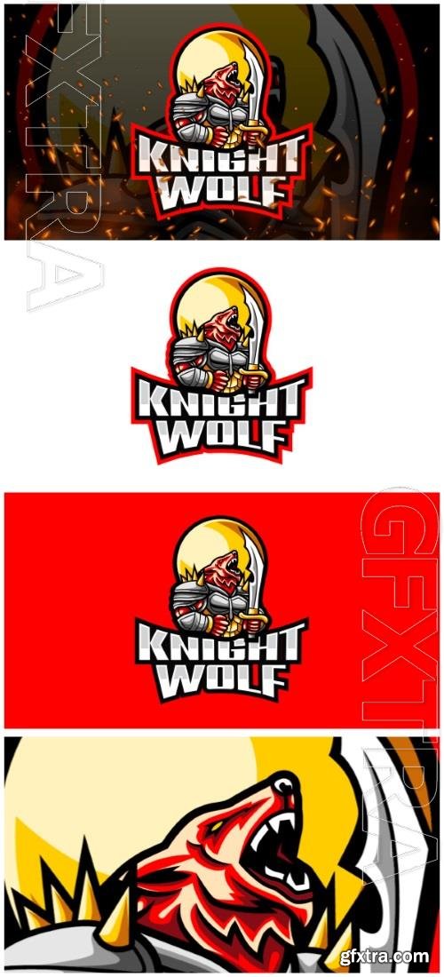 Knight Wolf E-Sport and Sport Logo Template