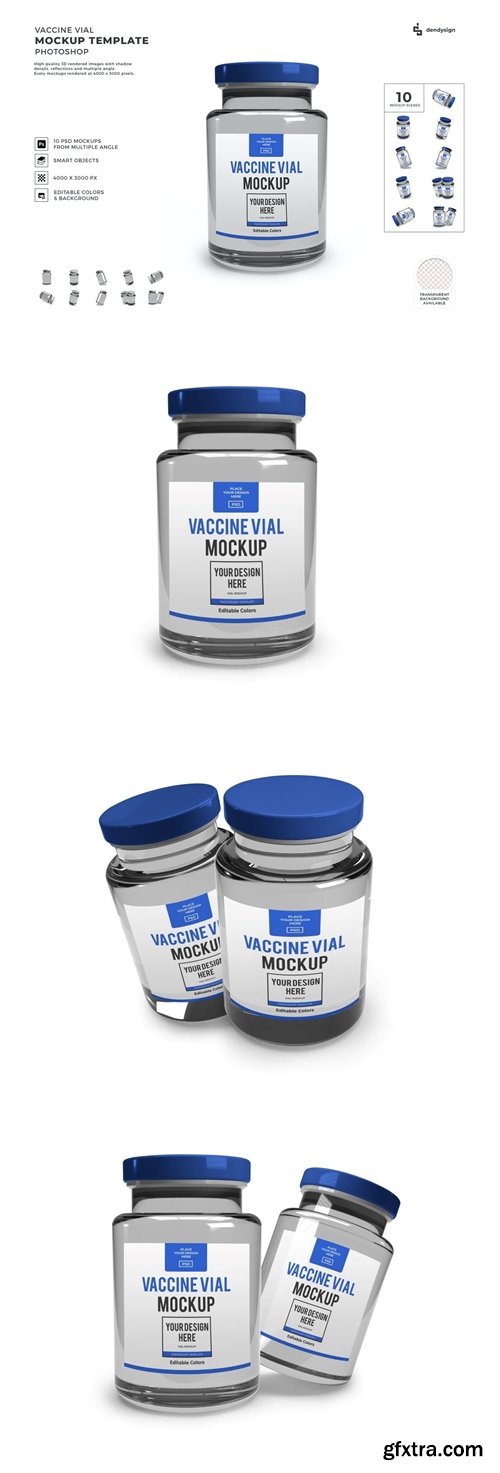 Vaccine Vial Mockup Template Set