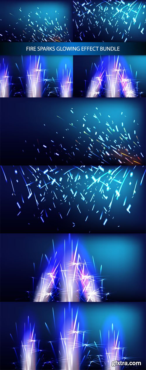 Glowing Fire Sparks Effects Backgrounds Vector Templates