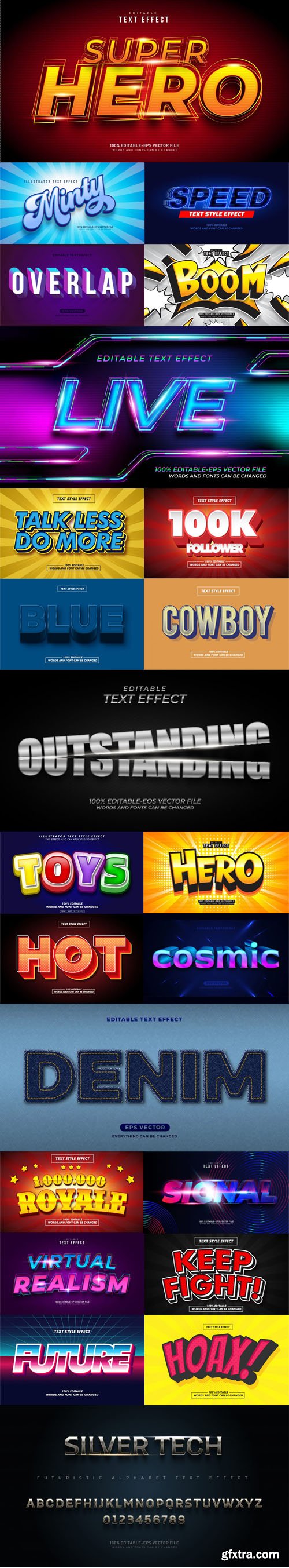 23 Awesome New Text Effects Vector Templates