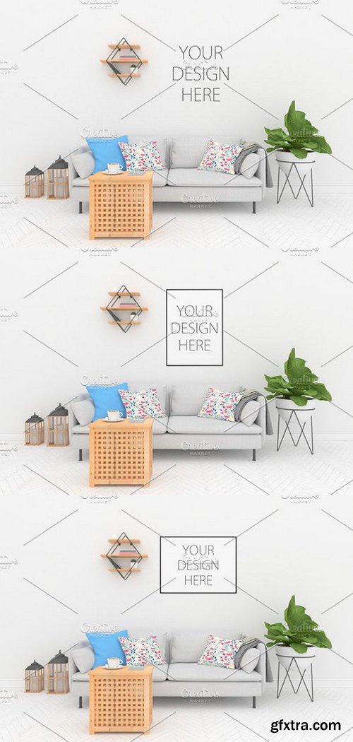 Blank wall mock up - interior mockup