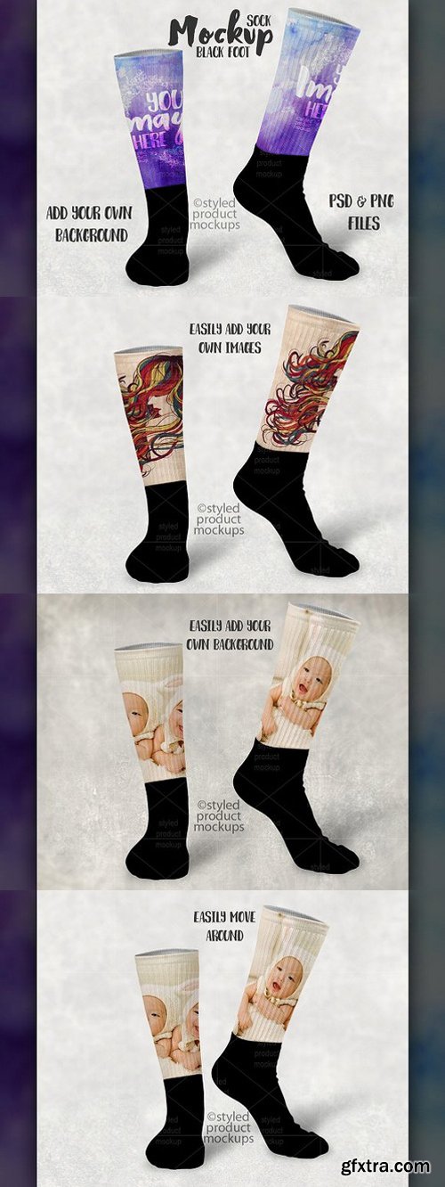 Sublimation sock mockup