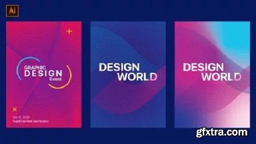 Design Two Modern Posters With Gradient & Shapes in Adobe Illustrator