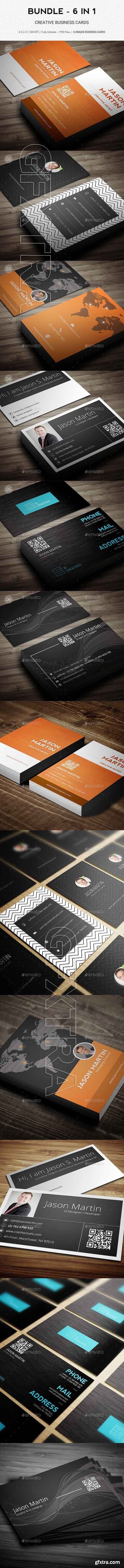 GraphicRiver - Bundle - Pro 6 in 1 - Creative Business Cards - B49 20603469