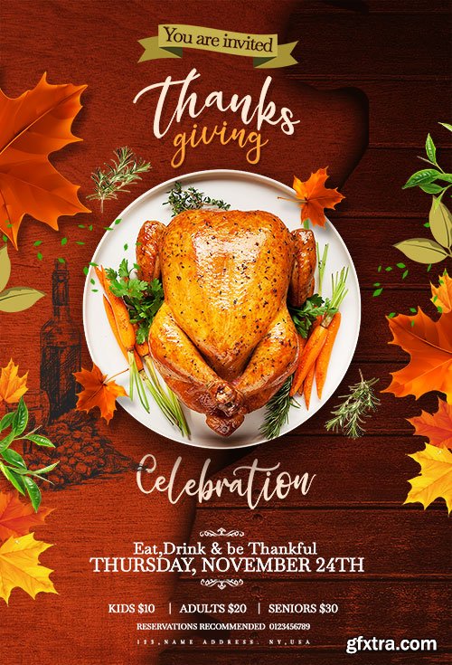 Thanks Giving Flyer PSD Template (2)