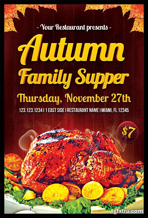 Autumn Family Supper Flyer Template