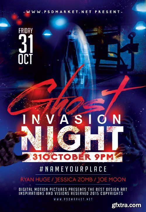 Ghost night flyer psd