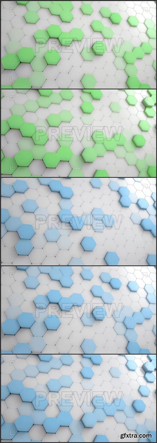 Green And Blue Hexagons 455849