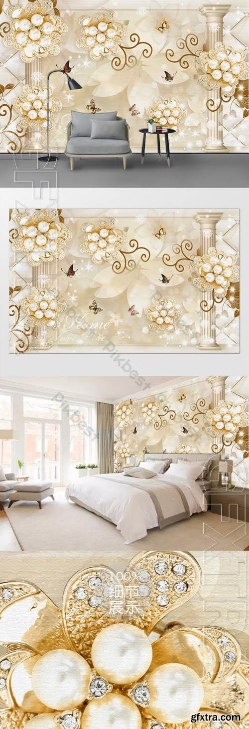 Personalized custom modern minimalist jewelry flower living room wall