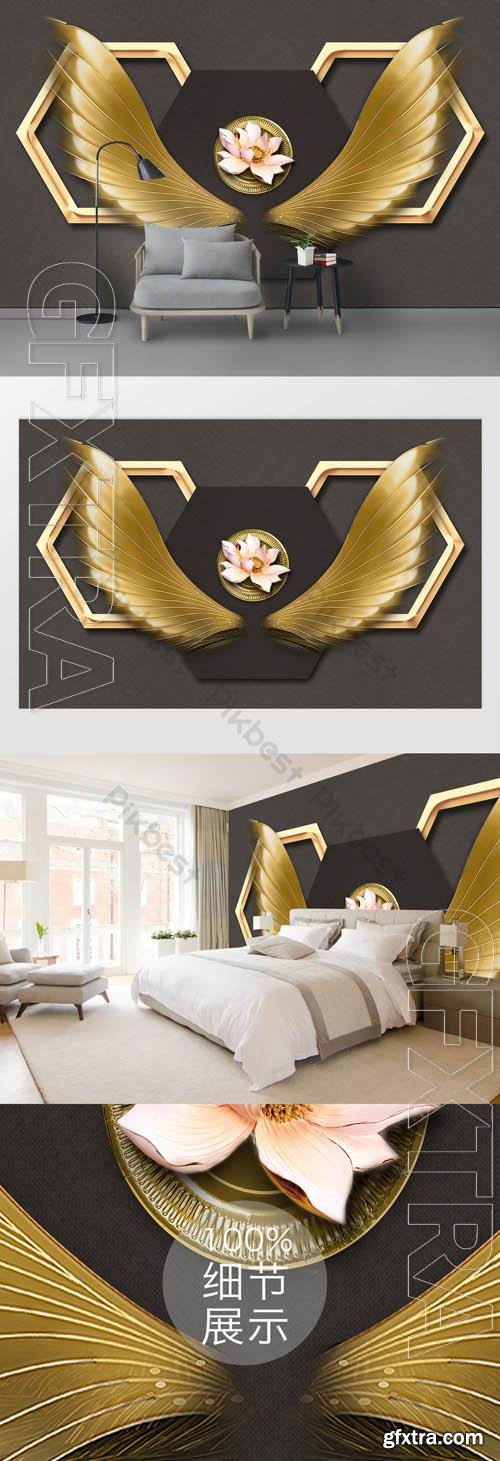 Creative fashion angel wings wrought iron decorative background wall