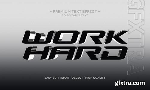 Work hard 3d text effect template Premium Psd