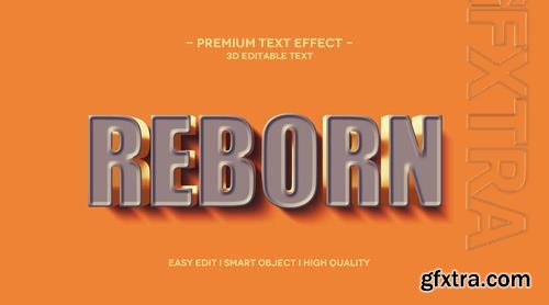 Reborn 3d text effect template Premium Psd