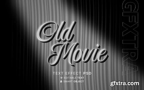 Psd text effect the end old movie design