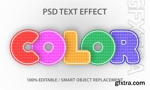 Editable text effect color paper premium Premium Psd