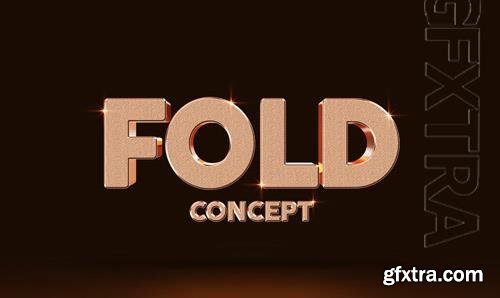 Fold concept 3d text style effect mockup template Premium Psd