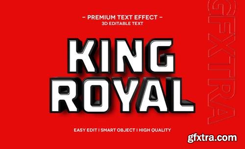 King royal 3d text effect template Premium Psd