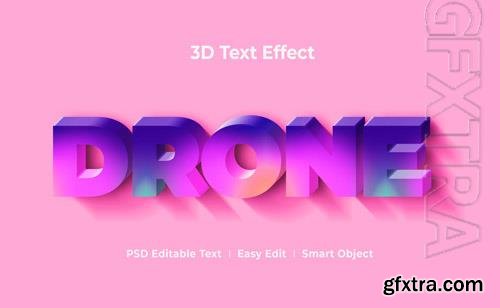 Drone 3d text effect mockup template Premium Psd