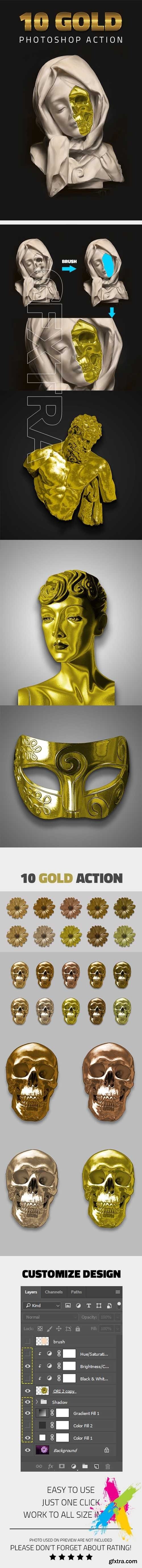 GraphicRiver - 10 Gold Effect Photoshop Action 20460997