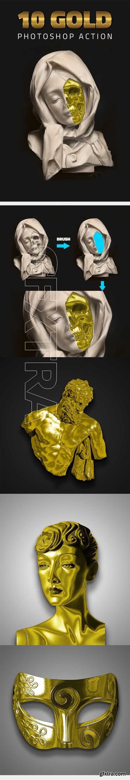 GraphicRiver - 10 Gold Effect Photoshop Action 20460997