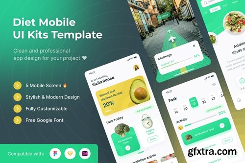 Diet Program Mobile UI Kits Template