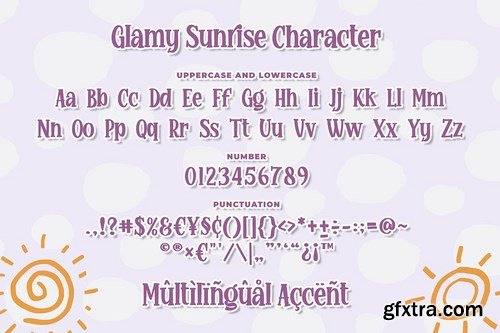 Glamy Sunrise a Quirky Font