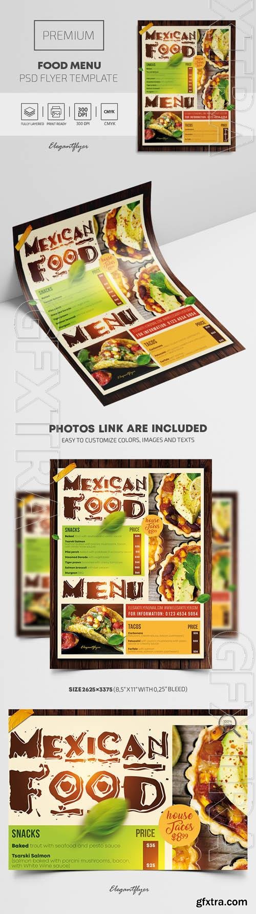 Food Menu Premium PSD Flyer Template