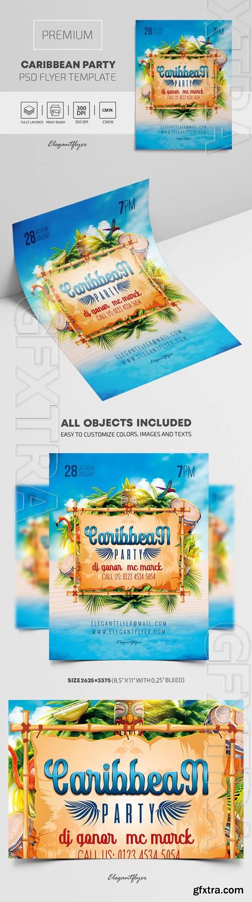 Caribbean Party Premium PSD Flyer Template