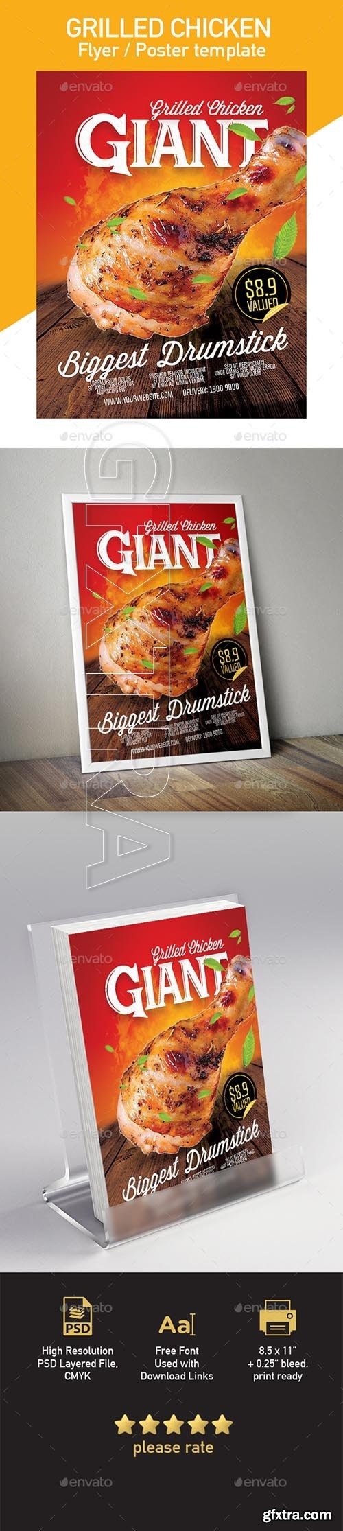 GraphicRiver - Grilled Chicken Template for Flyer Poster 20413936