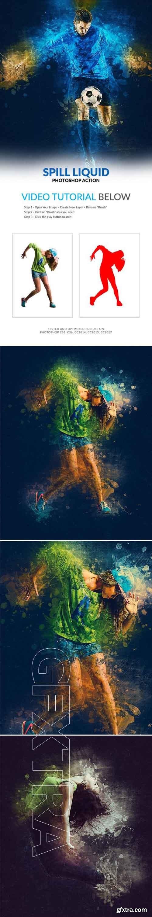 GraphicRiver - Spill Liquid Photoshop Action 20390199