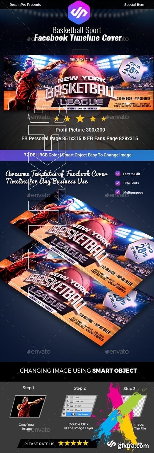 GraphicRiver - Basketball Facebook Cover Timeline 20383000