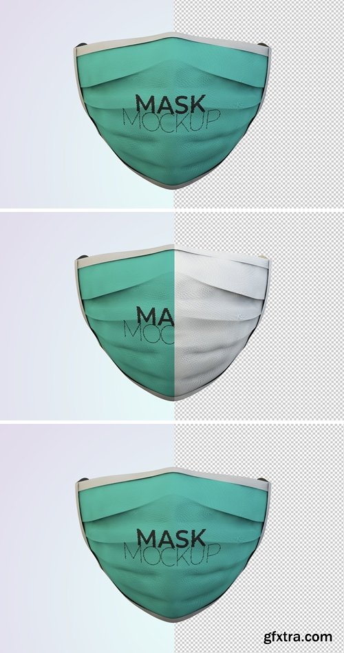 Front View Face Protection Mask Mockup