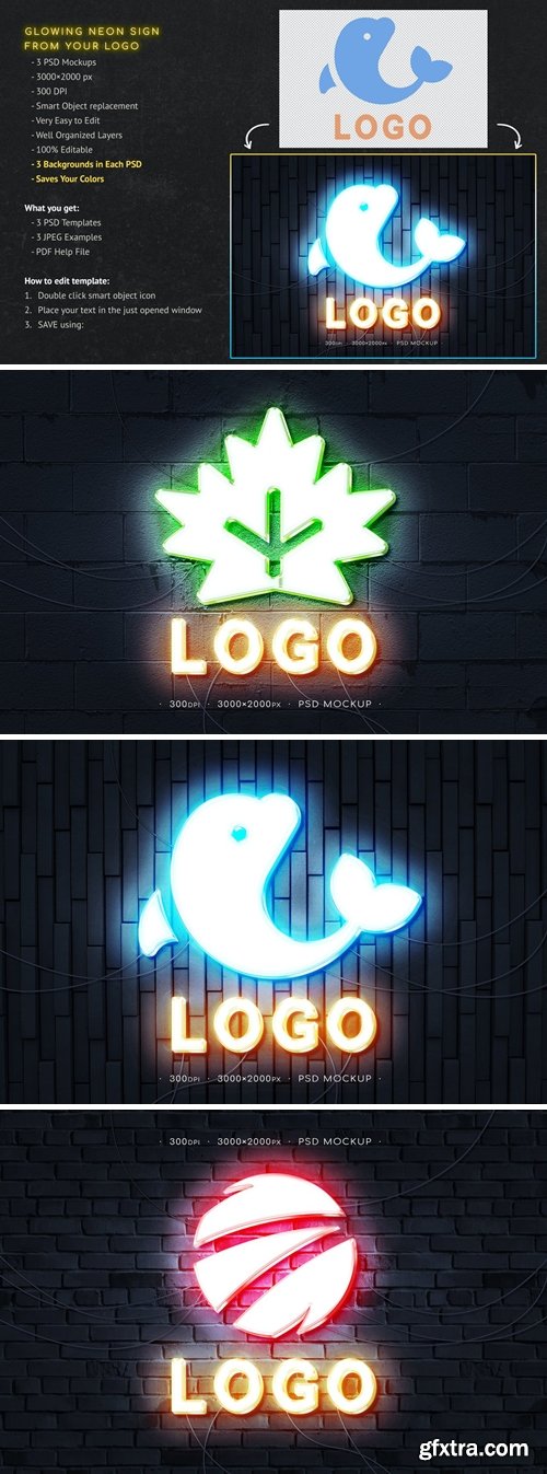 Neon Logo Mockup