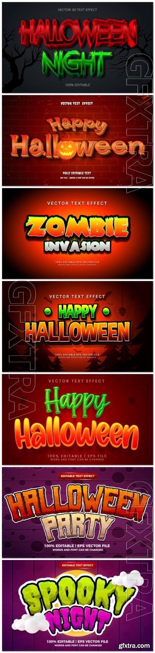 Set 3d editable text style effect vector vol 155