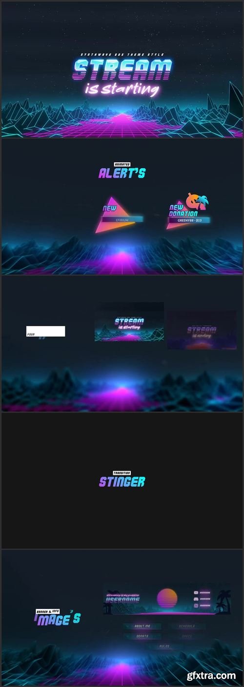 Synthwave Theme Streamer Package 974617