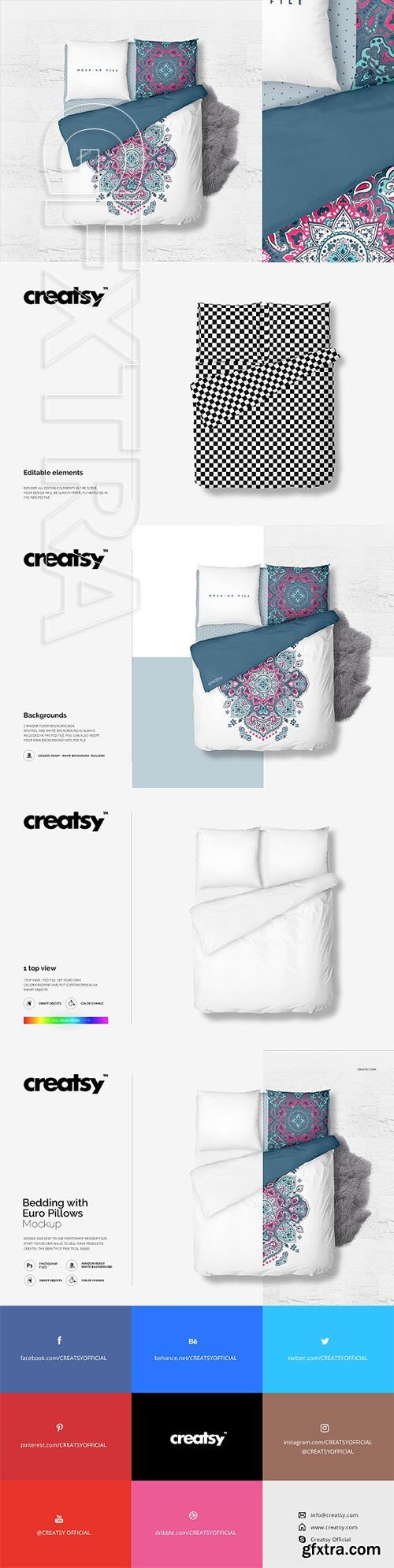 Bedding Mockup with Euro Pillows