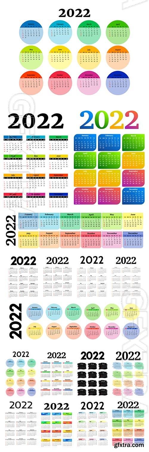 Calendars for 2022 vector design