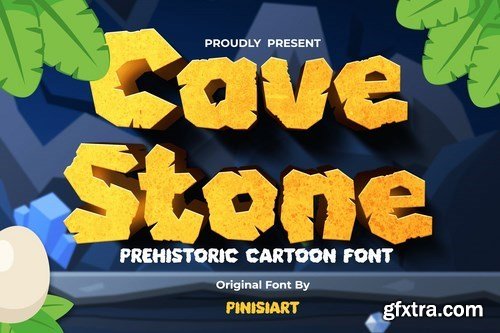 Cave Stone - prehistoric cartoon font