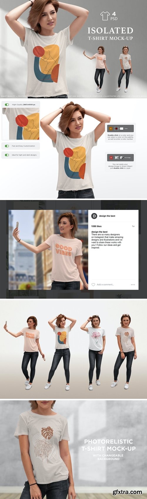 T-Shirt Mock-Up Isolated Girls