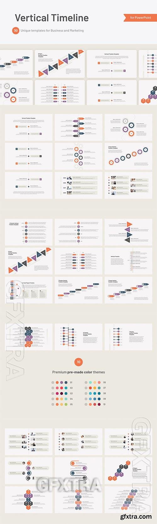 Vertical Timeline Powerpoint, Keynote and Google Slides Template