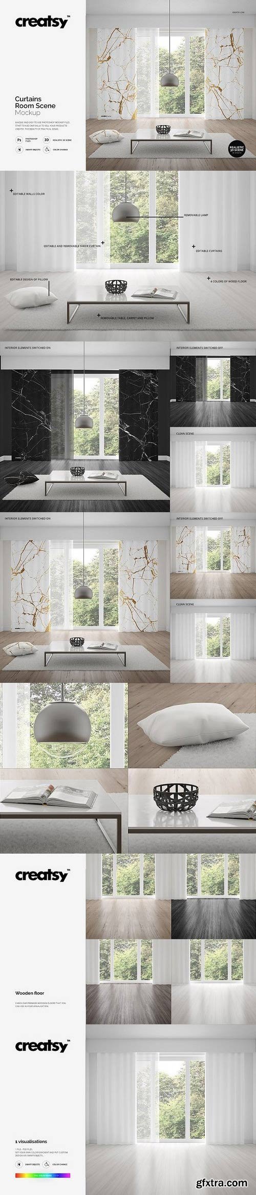 CM - Curtains Room Scene Mockup 1209165