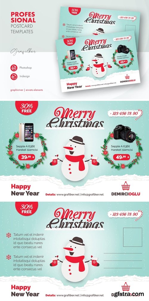 Christmas Product Postcard Templates