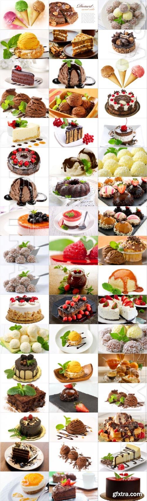 Desserts large selection stock photos