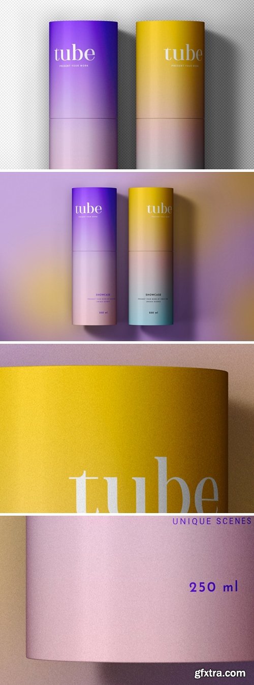 Paper Tube Packaging Scene Mockup