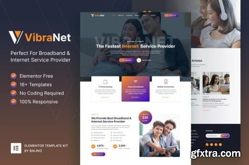 ThemeForest - Vibranet v1.0.0 - Broadband & Internet Service Provider Elementor Template Kit - 33978053