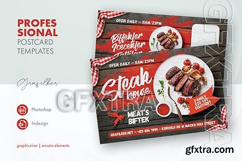 Steak House Postcard Templates SA6Q88T