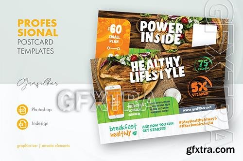 Healthy Food Postcard Templates Y8TVF4P