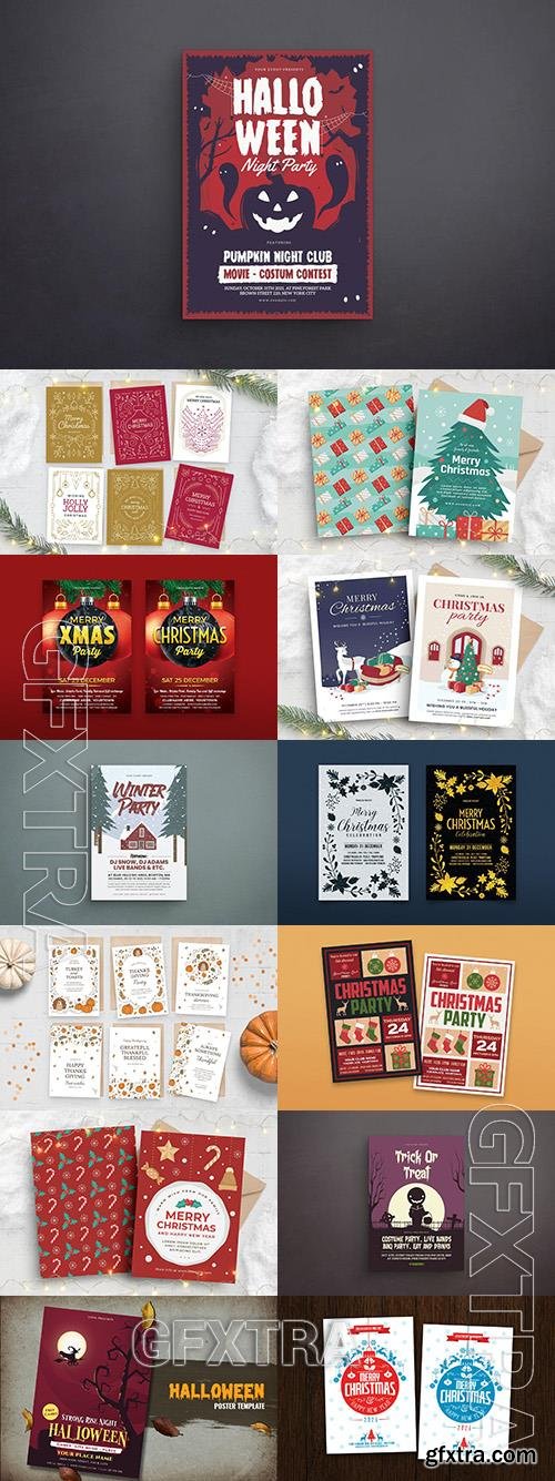 Winter, Halloween, Christmas Flyer Pack