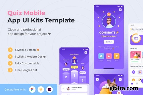 Quiz Mobile App UI Kits Template