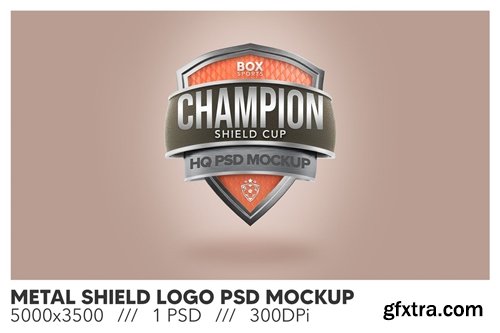 Metal Shield Logo PSD Mockup