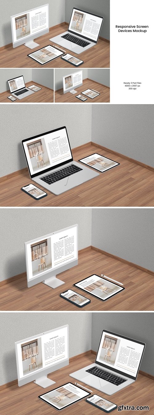 Responsive Screen Devices Mockup